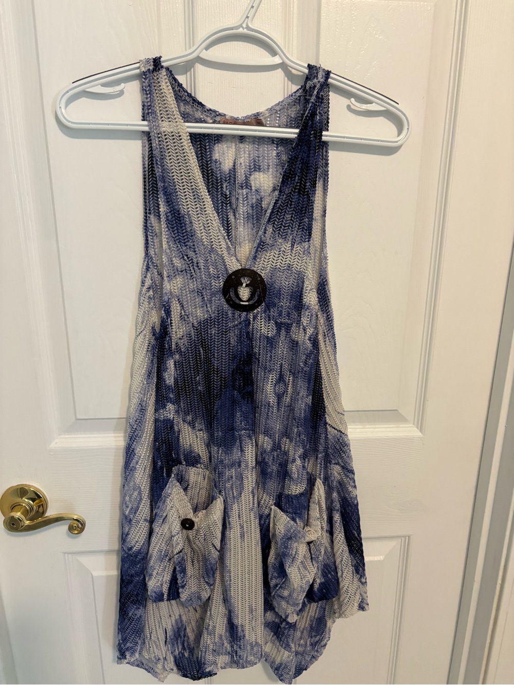 India Boutique Blue and White Tie-Dye Swim Coverup